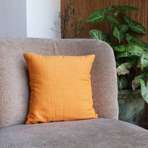 The Textured Plain Orange Cushion Cover
